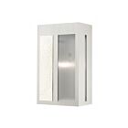 Livex Lighting 27413-91 Lafayette 1-lumière 100W Nickel brossé avec panneaux en nickel poli martelé Lanterne murale d'extérieur