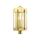 Livex Lighting Lexington 27717-08 3-Lumières 180W Laiton naturel Lanterne de poteau extérieure
