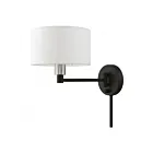 Livex Lighting Swing 40080-04 60W 1-Lumière Noir avec accents de nickel brossé Applique Murale