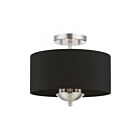 Livex Lighting Huntington 40111-91 3-Lumières 120W Nickel brossé Plafonnier Semi Encastré