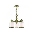 Livex Lighting 40203-01 Middlebush 3-lumières 300W Laiton antique Convertible Plafonnier semi encastré ou Lustre