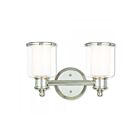 Livex Lighting 40212-35 Middlebush 2-Lights 200W Nickel poli Luminaire de vanité