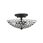 Livex Lighting Cassandra 40441-04 2-Lumières 120W Noir Plafonnier Semi Encastré