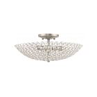Livex Lighting Cassandra 40446-91 3-Lumières 180W Nickel brossé Plafonnier Semi Encastré