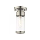 Livex Lighting Hillcrest 40480-91 1-Lumière 60W Nickel brossé Plafonnier Semi Encastré