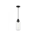 Livex Lighting 40614-04 Oakhurst 1-Lumière 75W Noir avec accents en nickel brossé Suspendu