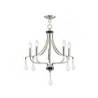 Livex Lighting 40785-92 Laurel 5-lumières 300W Nickel brossé avec accents de bronze anglais Lustre