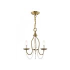 Livex Lighting 4789-04 Brookside 3-lumières 180W Laiton antique Lustre