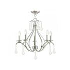 Livex Lighting 40845-91 Caterina 5-lumières 300W Nickel brossé Lustre