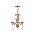 Livex Lighting 40873-91 Daphne 3-lumières 180W Feuille d'or antique Lustre