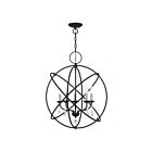 Livex Lighting 40905-04 Aria 5-lumières 300W Noir avec bougies en nickel satiné Lustre