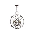 Livex Lighting 40905-07 Aria 5-lumières 300W Bronze avec bougies en laiton antique Lustre
