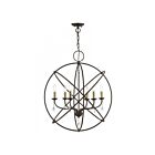 Livex Lighting 40906-07 Aria 6-lumières 360W Bougies en bronze avec finition en laiton antique Lustre