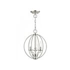Livex Lighting 40913-91 Arabella 3-lumières 180W Nickel brossé Convertible Plafonnier semi encastré ou Lustre