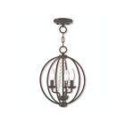 Livex Lighting 40913-92 Arabella 3-lumières 180W Bronze anglais Convertible Plafonnier semi encastré ou Lustre