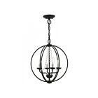 Livex Lighting 40914-04 Arabella 4-lumières 240W Noir avec bougies en nickel brossé Convertible Plafonnier semi encastré ou Lustre