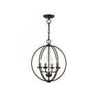 Livex Lighting 40914-07 Arabella 4-lumières 240W Bronze avec bougies au fini laiton antique Convertible Plafonnier semi encastré ou Lustre