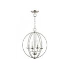 Livex Lighting 40914-91 Arabella 4-lumières 240W Nickel brossé Convertible Plafonnier semi encastré ou Lustre