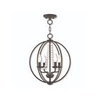 Livex Lighting 40914-92 Arabella 4-lumières 240W Bronze anglais Convertible Plafonnier semi encastré ou Lustre