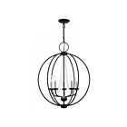Livex Lighting 40915-05 Arabella 5-lumières 300W Noir avec bougies en nickel brossé Lustre