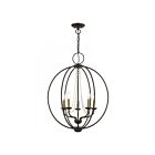 Livex Lighting 40915-48 Arabella 5-lumières 300W Bougies en bronze avec finition en laiton antique Lustre