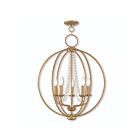 Livex Lighting 40915-91 Arabella 5-lumières 300W Feuille d'or antique Lustre
