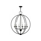 Livex Lighting 40916-91 Arabella 6-lumières 360W Noir avec bougies en nickel brossé Lustre