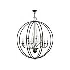 Livex Lighting 40919-91 Arabella 12-lumières 720W Noir avec bougies en nickel brossé Lustre