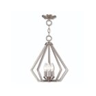 Livex Lighting 40923-91 Prism 3-lumières 180W Nickel brossé Convertible Plafonnier semi encastré ou Lustre