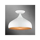 Livex Lighting Amador 41050-69 1-Lumière 40W Blanc brillant avec accents de chrome poli Plafonnier Semi Encastré