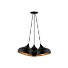 Livex Lighting 41053-68 Amador 3-Lumières 180W Noir brillant avec accents en chrome poli Suspendu