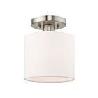 Livex Lighting Meridian 41094-91 1-Lumière 60W Nickel brossé Plafonnier Semi Encastré