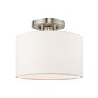 Livex Lighting Meridian 41095-91 1-Lumière 60W Nickel brossé Plafonnier Semi Encastré