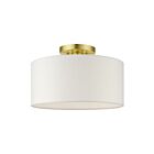 Livex Lighting Meridian 41097-12 1-Lumière 60W Laiton satiné Plafonnier Semi Encastré