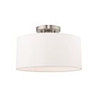 Livex Lighting Meridian 41097-91 1-Lumière 60W Nickel brossé Plafonnier Semi Encastré