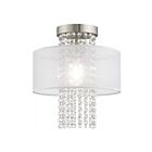 Livex Lighting Bella Vista 41124-91 1-Lumière 40W Nickel brossé Plafonnier Semi Encastré