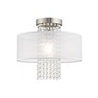 Livex Lighting Bella Vista 41125-91 1-Lumière 60W Nickel brossé Plafonnier Semi Encastré