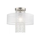 Livex Lighting Bella Vista 41126-91 1-Lumière 60W Nickel brossé Plafonnier Semi Encastré