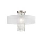 Livex Lighting Bella Vista 41127-91 1-Lumière 100W Nickel brossé Plafonnier Semi Encastré