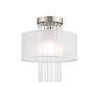 Livex Lighting Alexis 41144-91 1-Lumière 40W Nickel brossé Plafonnier Semi Encastré