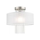 Livex Lighting Alexis 41145-91 1-Lumière 60W Nickel brossé Plafonnier Semi Encastré