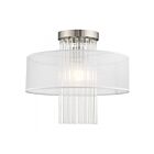 Livex Lighting Alexis 41146-91 1-Lumière 60W Nickel brossé Plafonnier Semi Encastré
