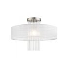 Livex Lighting Alexis 41147-91 1-Lumière 100W Nickel brossé Plafonnier Semi Encastré