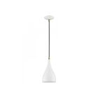 Livex Lighting 41171-13 Amador 1-Lumière 60W Blanc texturé avec accents en laiton antique Suspendu