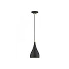 Livex Lighting 41171-14 Amador 1-Lumière 60W Noir texturé avec accents en laiton antique Suspendu