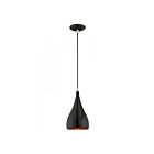 Livex Lighting 41171-68 Amador 1-Lumière 60W Noir brillant avec accents chromés polis Suspendu