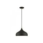 Livex Lighting 41172-14 Amador 1-Lumière 60W Noir texturé avec accents en laiton antique Suspendu