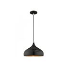 Livex Lighting 41172-68 Amador 1-Lumière 60W Noir brillant avec accents chromés polis Suspendu