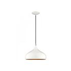 Livex Lighting 41172-69 Amador 1-Lumière 60W Blanc brillant avec accents chromés polis Suspendu