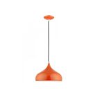 Livex Lighting 41172-77 Amador 1-Lumière 60W Orange brillant avec accents en chrome poli Suspendu